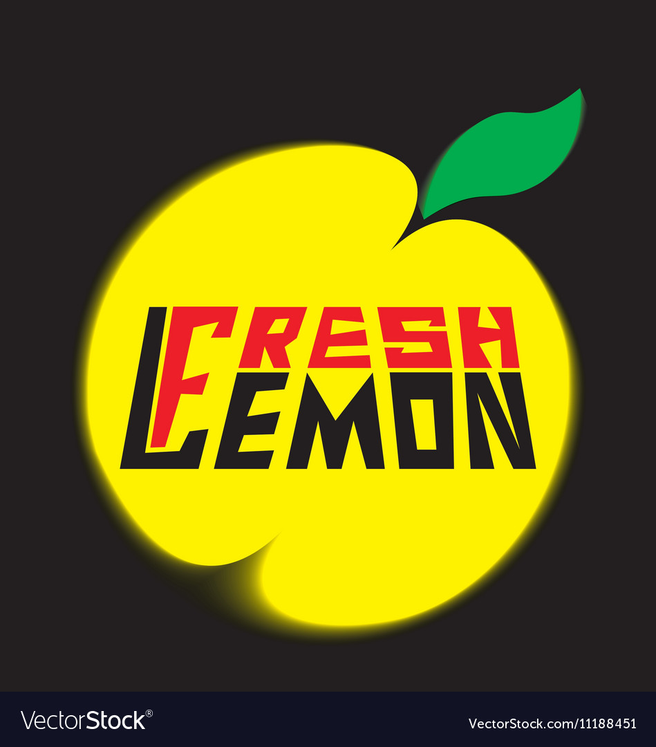 Logo fresh lemon with leave