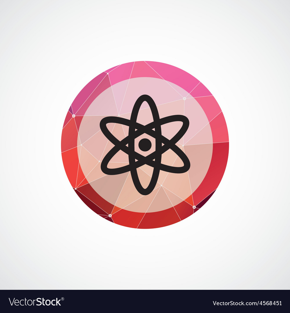 Pink Atom Circle Icon with Triangle Background