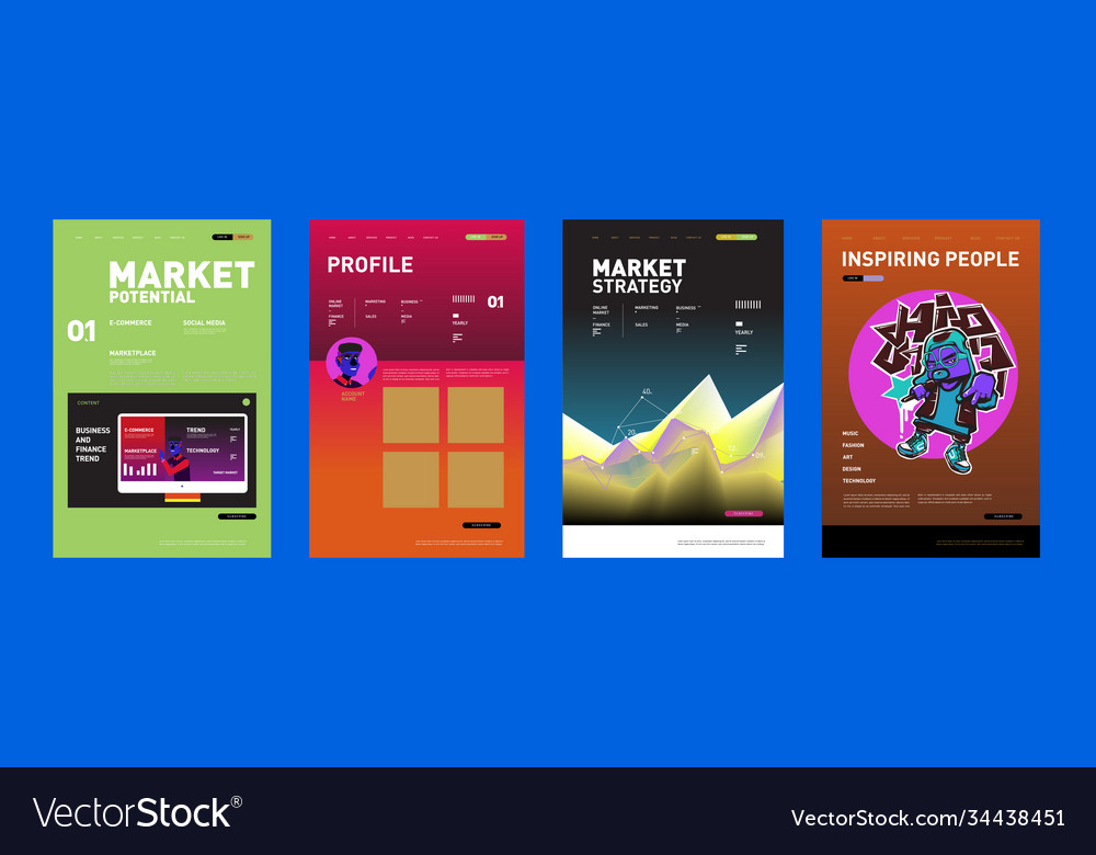 Presentation and website interface layout design Vector Image Presentation and website interface layout design
