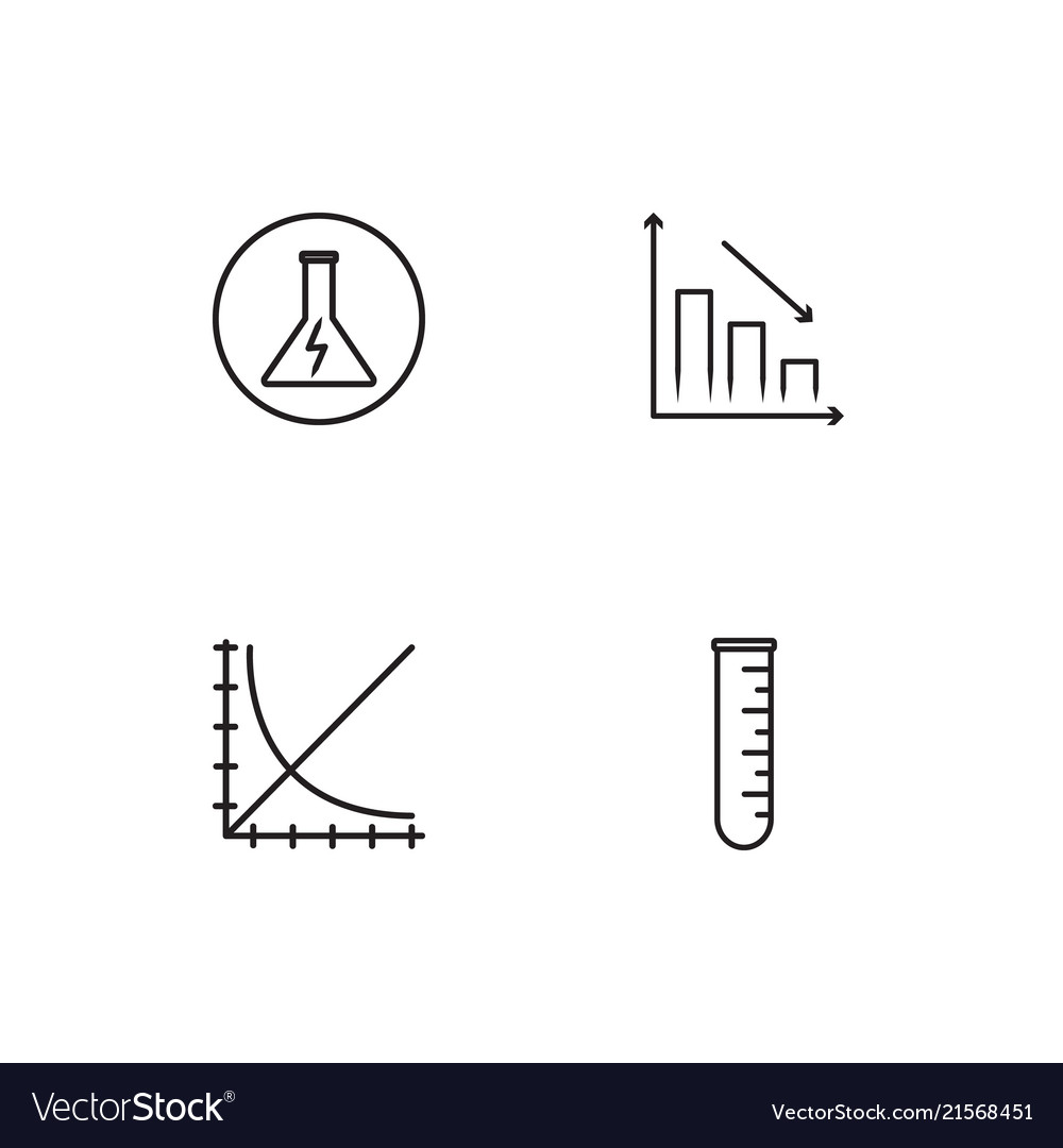 Science linear icons set simple outline