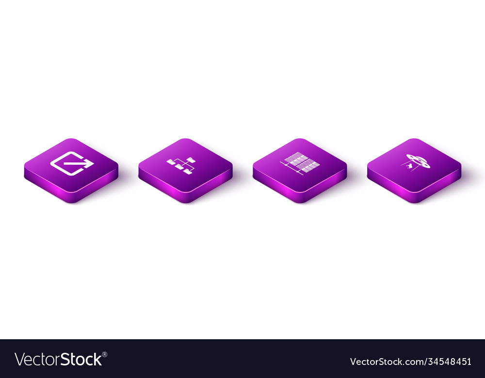 Set isometric open in new window folder tree vector image Set isometric open in new window folder tree