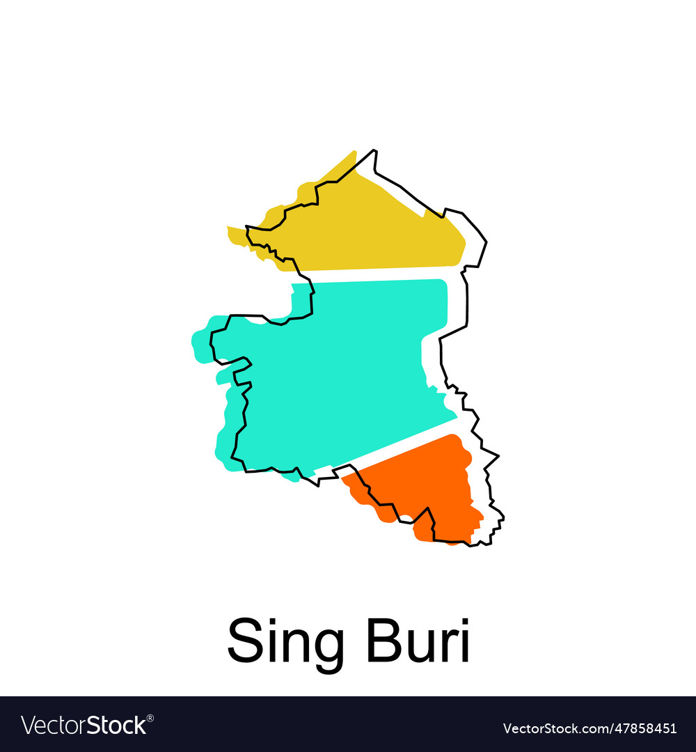 Sing buri map of thailand design template Vector Image