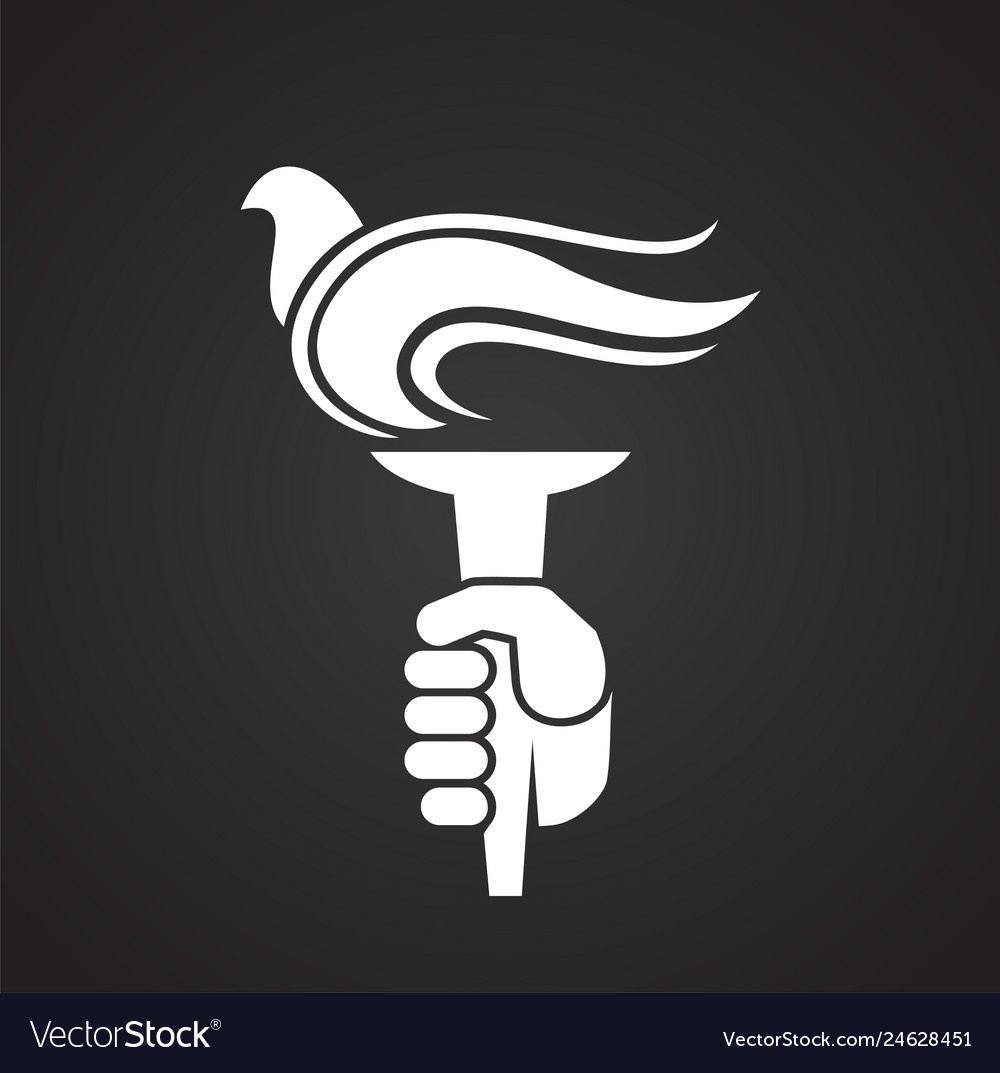 Torch icon on background for graphic and web Vector Image Torch icon on background for graphic and web