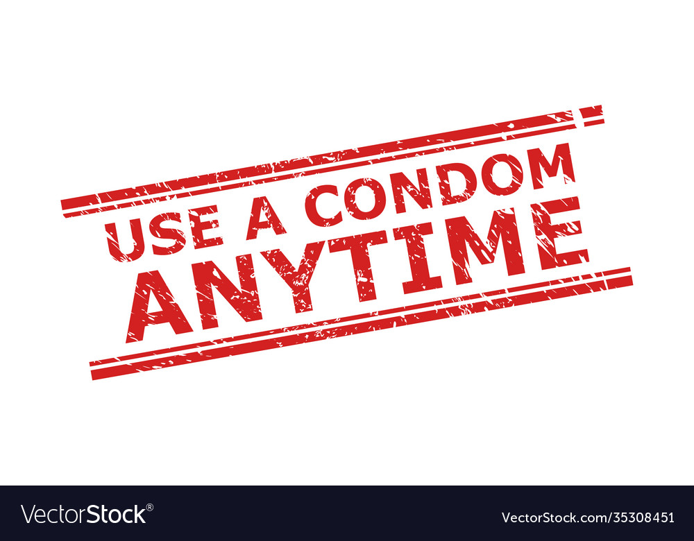 Use a condom anytime stamp seal with distress