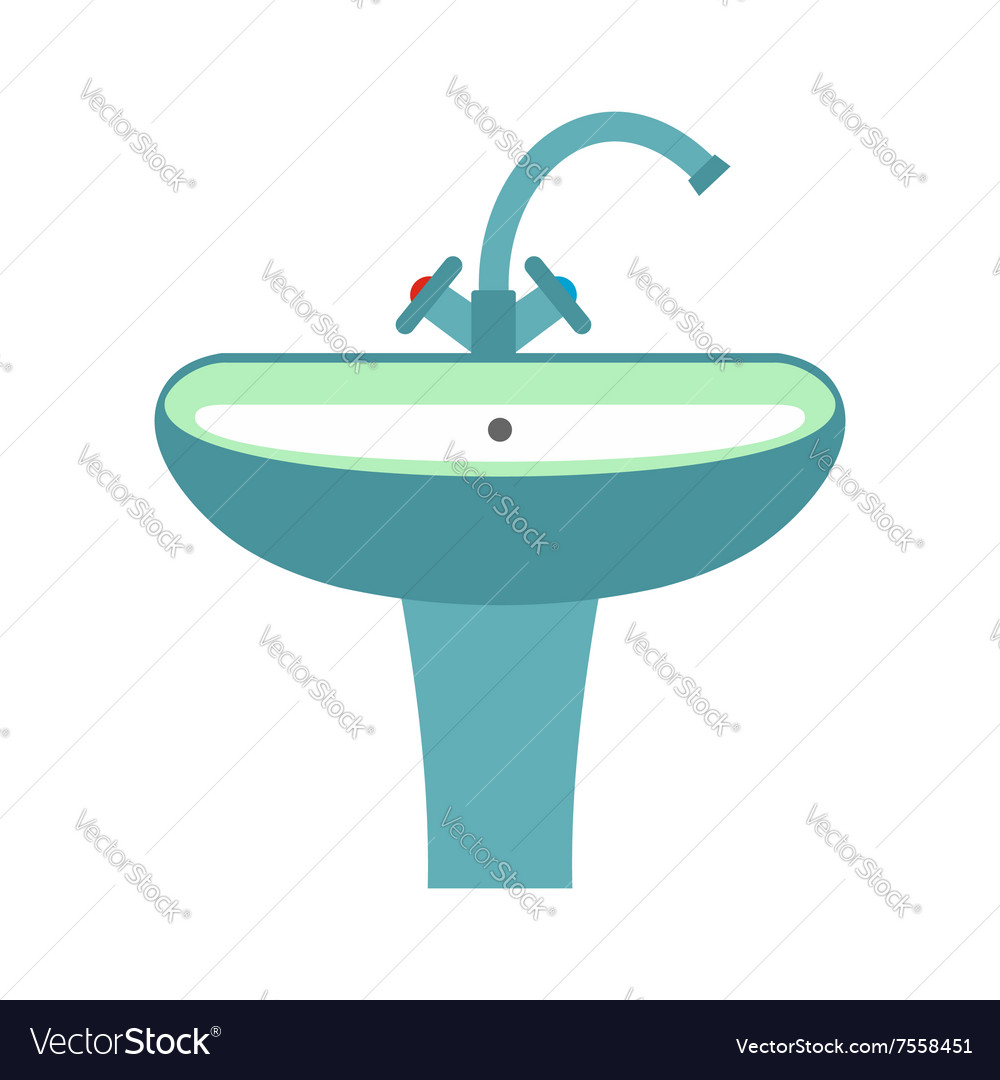 Washbasin flat icon Royalty Free Vector Image - VectorStock