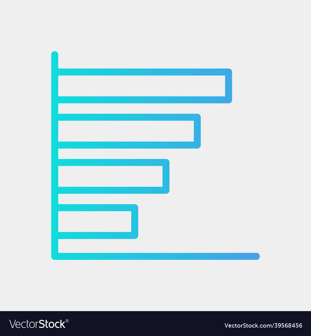 Bar chart icon in gradient style for any projects vector image Bar chart icon in gradient style for any projects