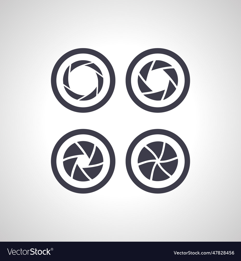 Camera objective icon objectives isolated