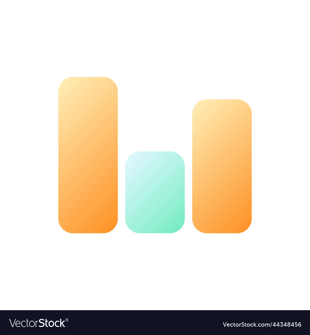 Column chart pixel perfect flat gradient color ui vector image Column chart pixel perfect flat gradient color ui