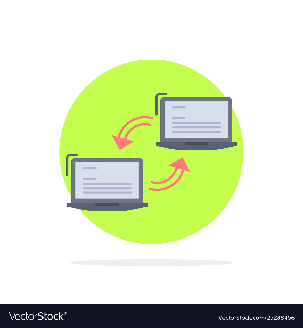 Computer connection link network sync flat color