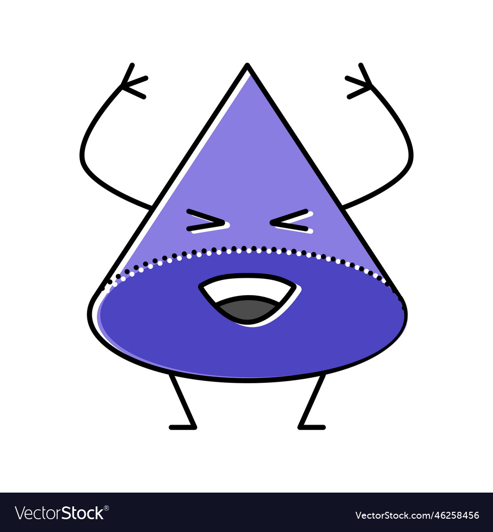 Cone geometric shape character color icon