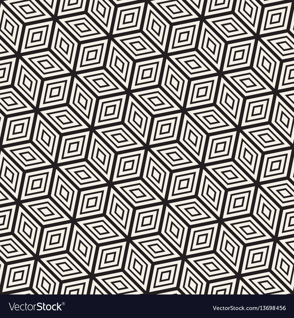 Cubic grid tiling endless stylish texture vector image Cubic grid tiling endless stylish texture