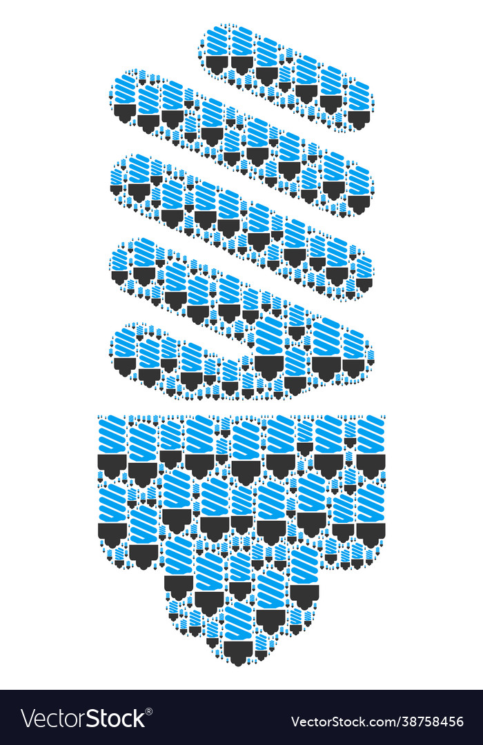 Fluorescent bulb recursion collage itself items Vector Image Fluorescent bulb recursion collage itself items