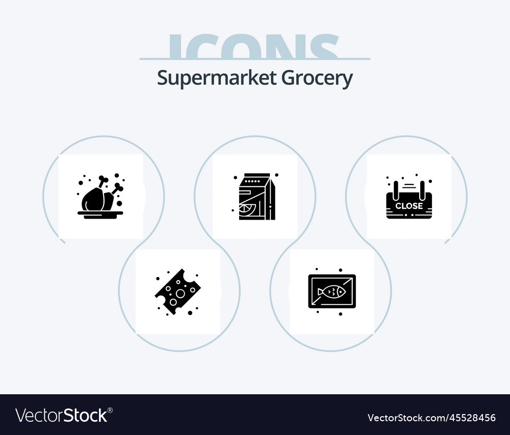 Grocery glyph icon pack 5 design board pak