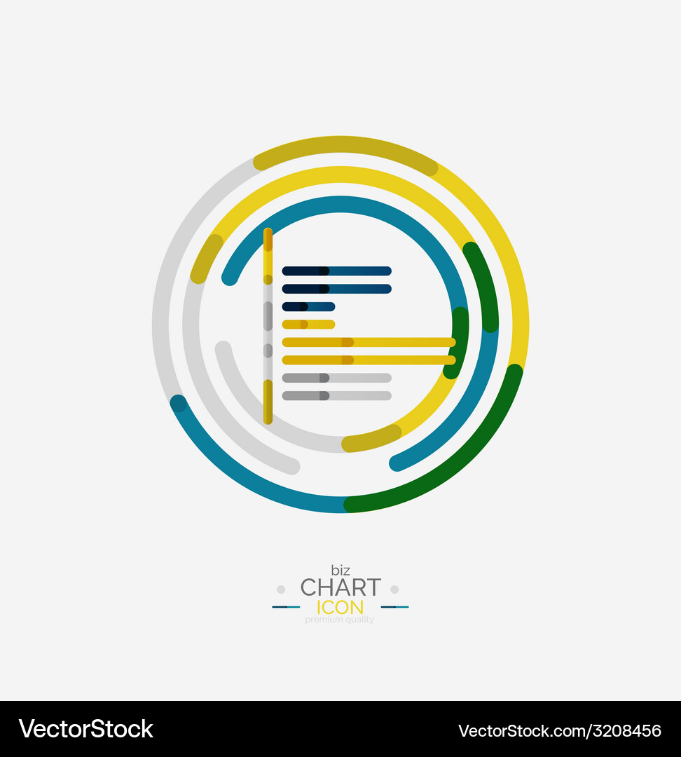 Line graph chart icon Royalty Free Vector Image