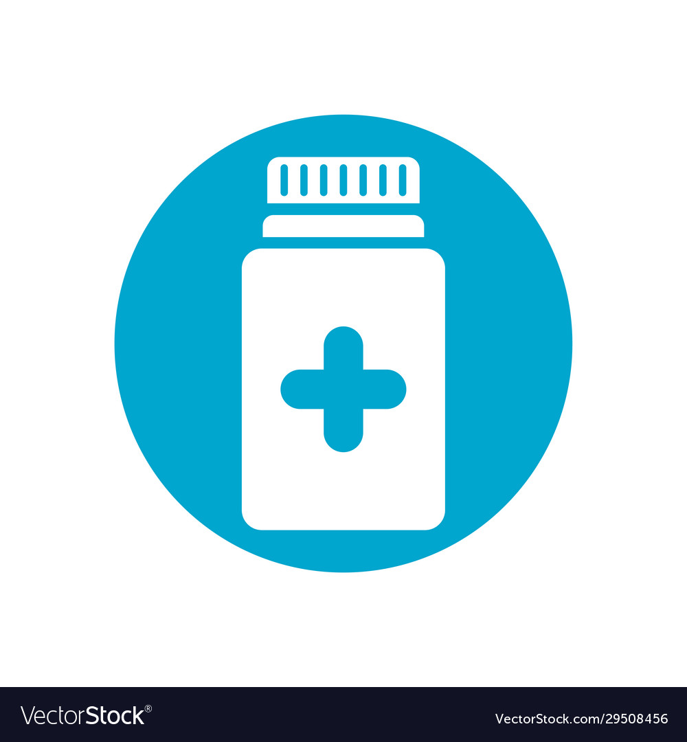 Medicine bottle icon block style