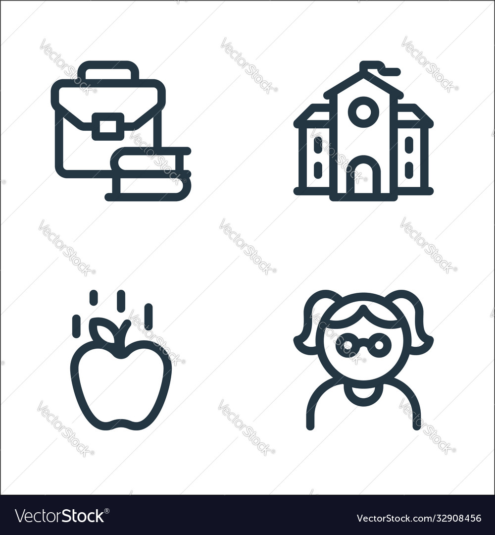 Nerd line icons linear set quality vector image Nerd line icons linear set quality