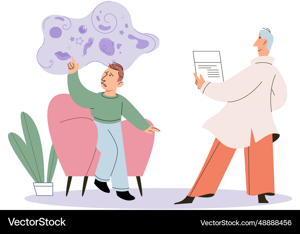 Psychiatrist appointment child is talking Vector Image