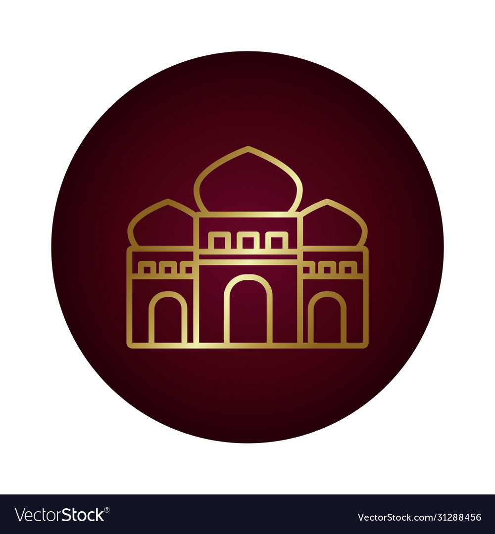 Ramadam kareem temple block gradient style icon