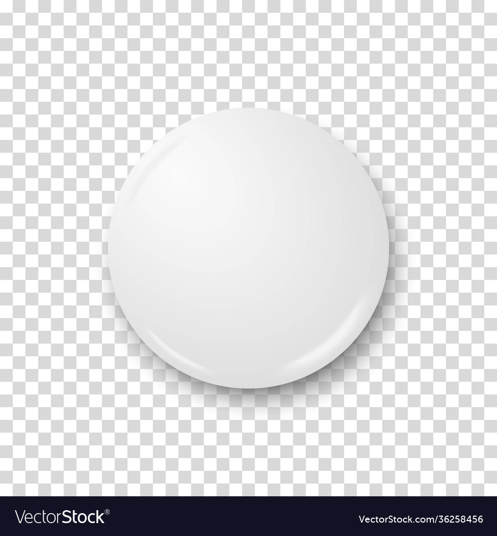 Realistic pin badge on transparent background