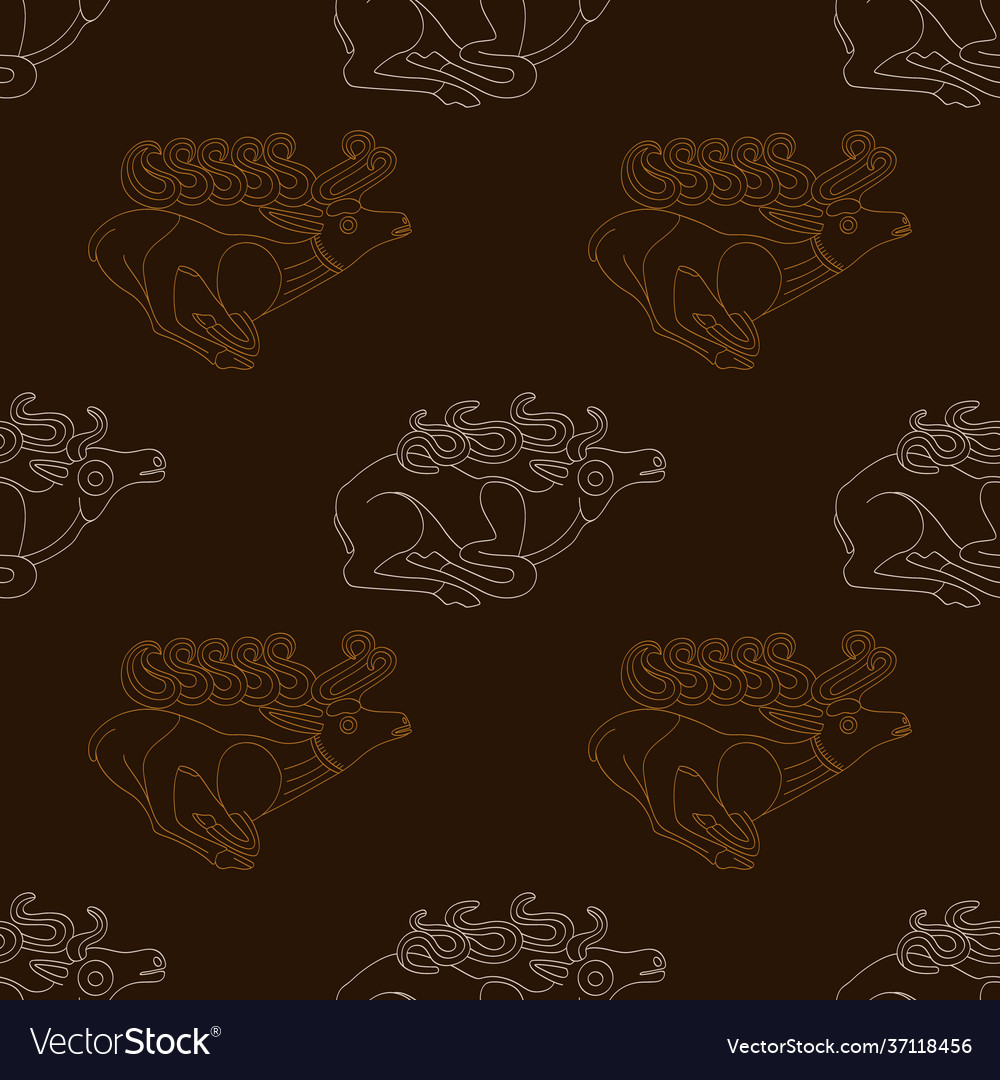 Seamless pattern with ancient scythian art