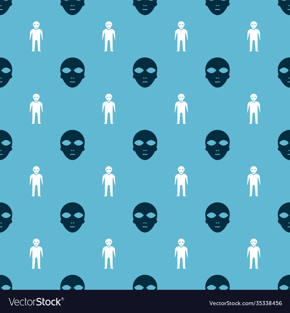 Set alien and on seamless pattern Vector Image Set alien and on seamless pattern