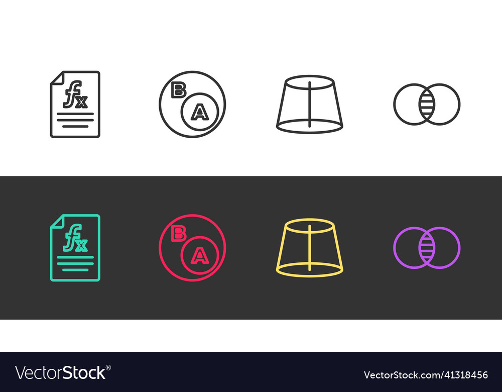 Set line function mathematical symbol subsets vector image Set line function mathematical symbol subsets
