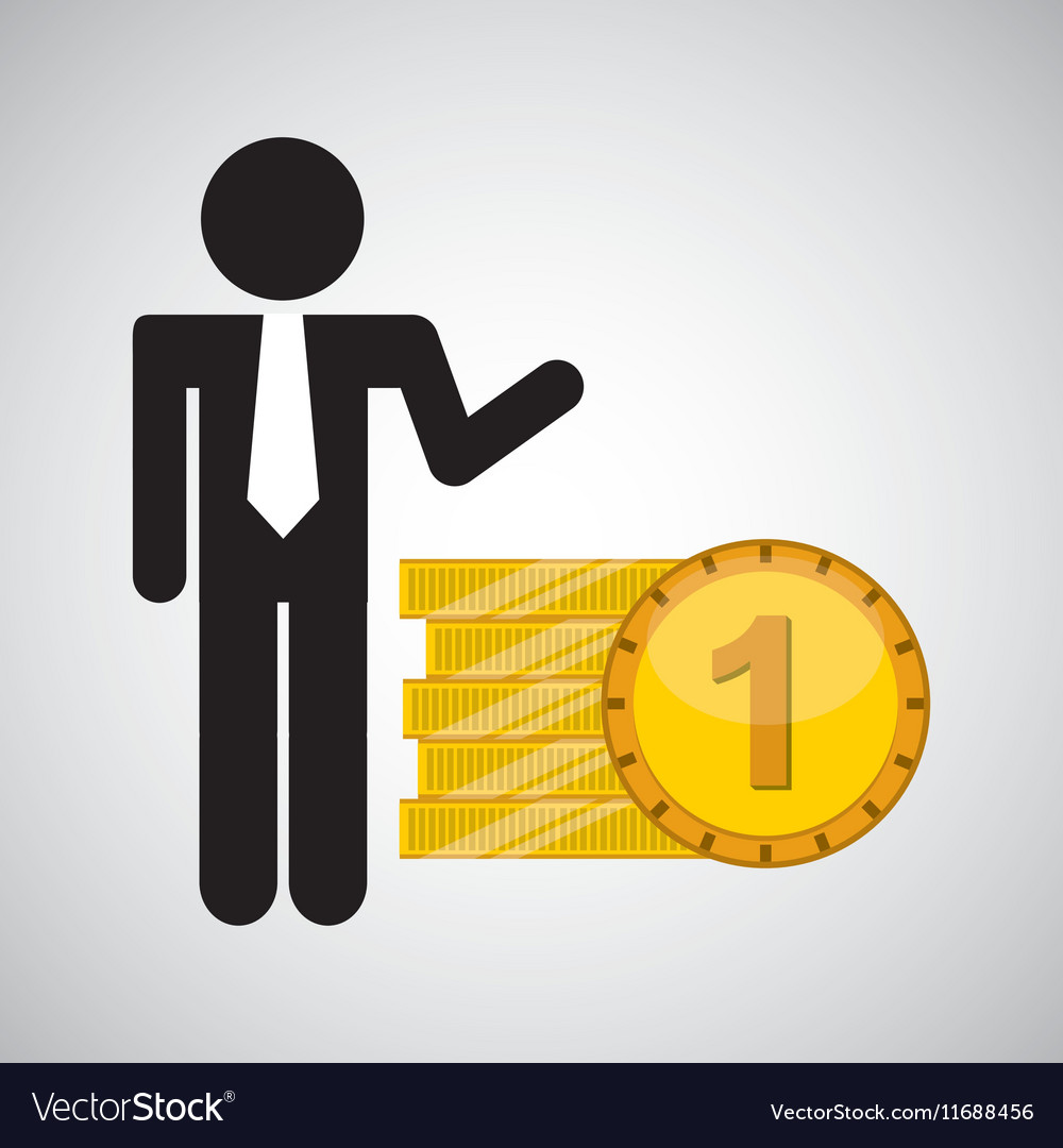 Silhouette man manager economy finance currency