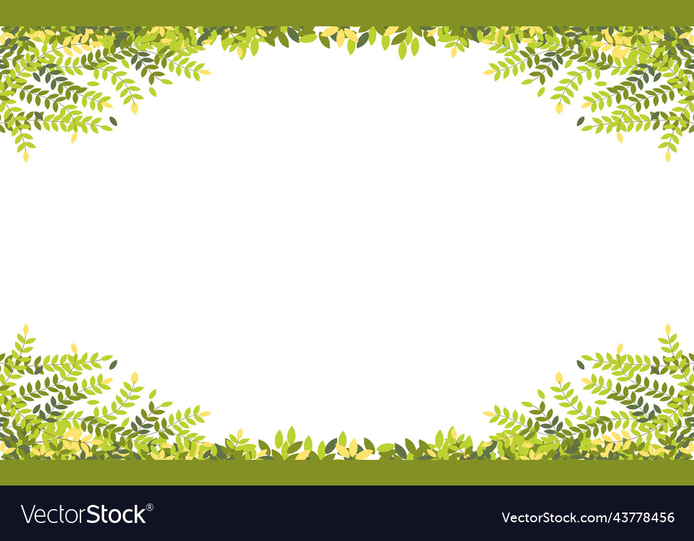 Spring branches with leaves on border copy Vector Image Spring branches with leaves on border copy