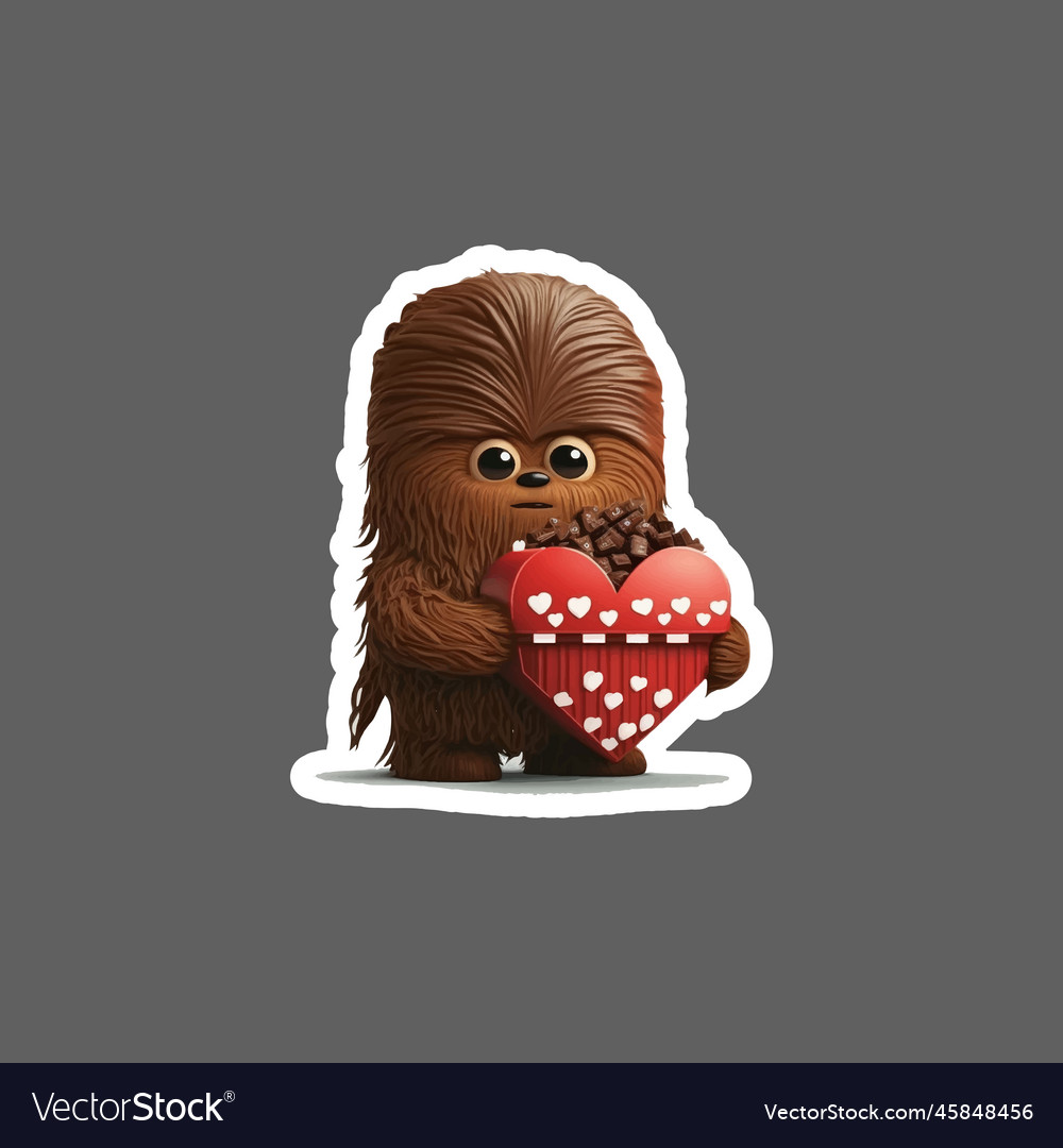 Sticker of star wars chewbacca messy hair