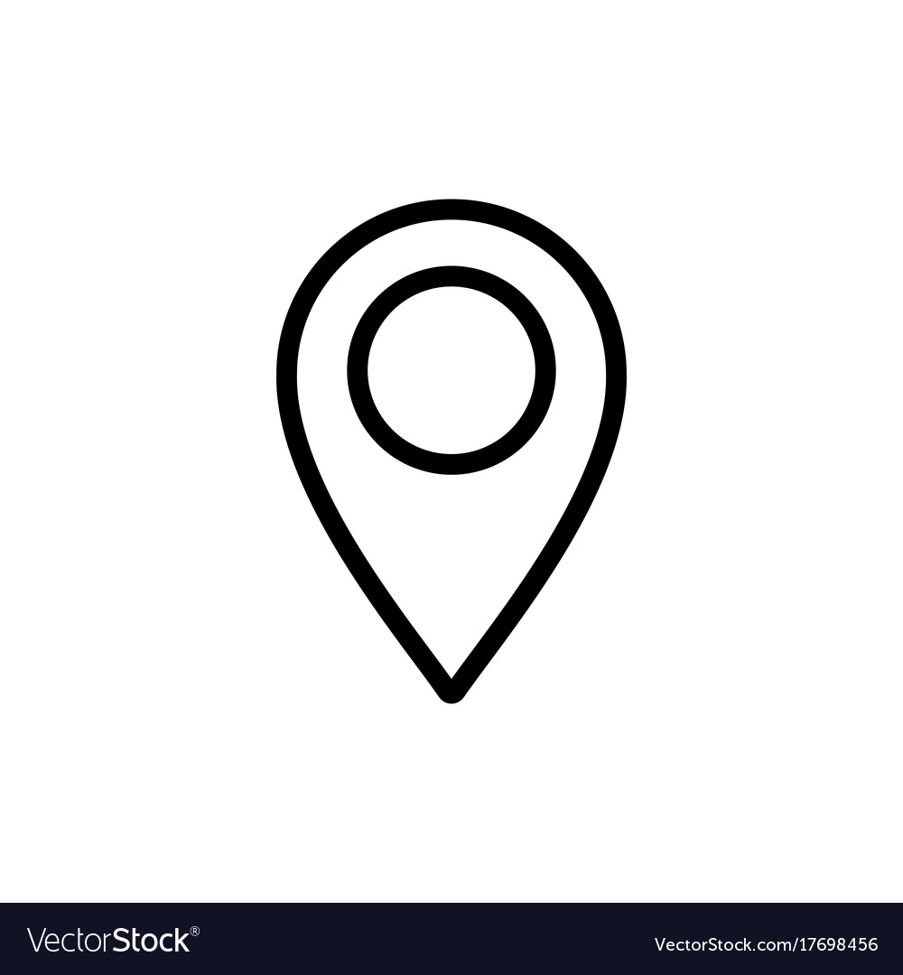 Thin Line Google Map Pin Point Location Icon Vector 17698456 