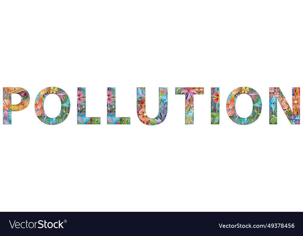 word-pollution-entangle-object-royalty-free-vector-image
