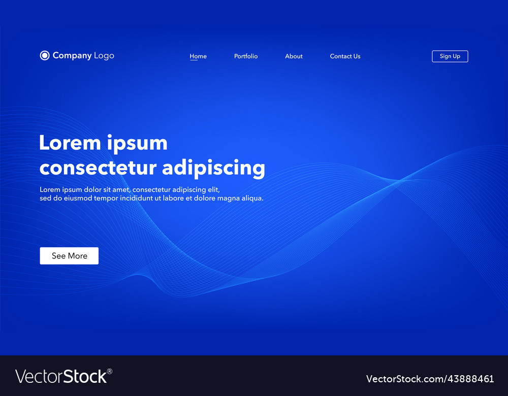 Abstract background website landing page template vector image Abstract background website landing page template