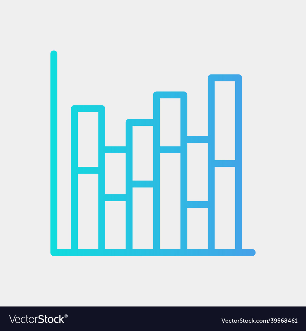Bar chart icon in gradient style for any projects