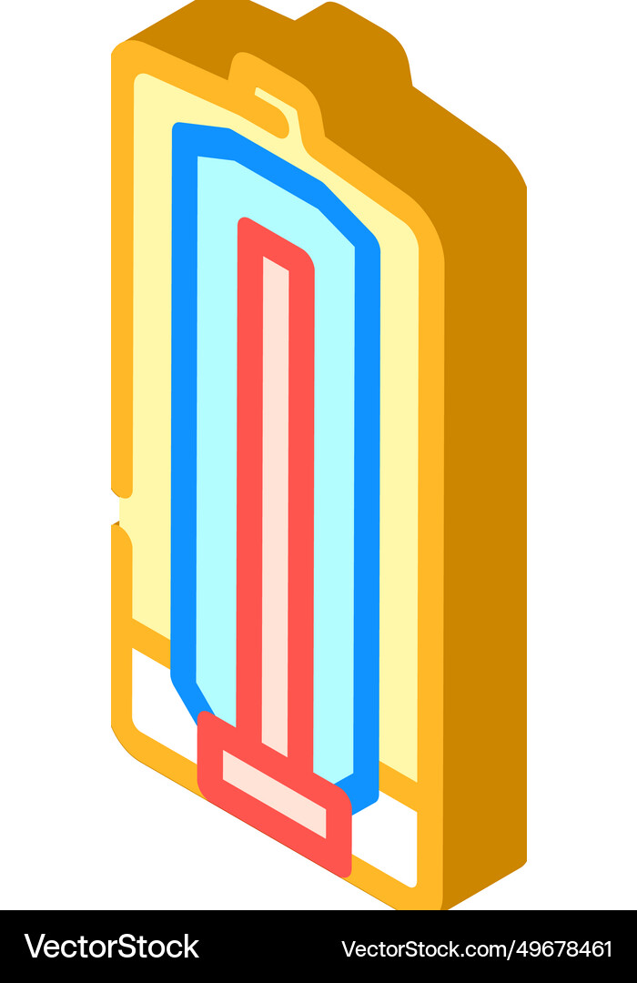 Battery components isometric icon Royalty Free Vector Image