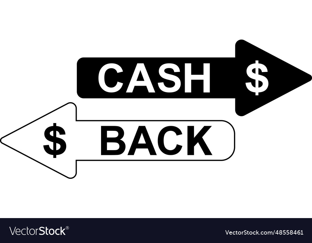 Black and white arrows cashback icon