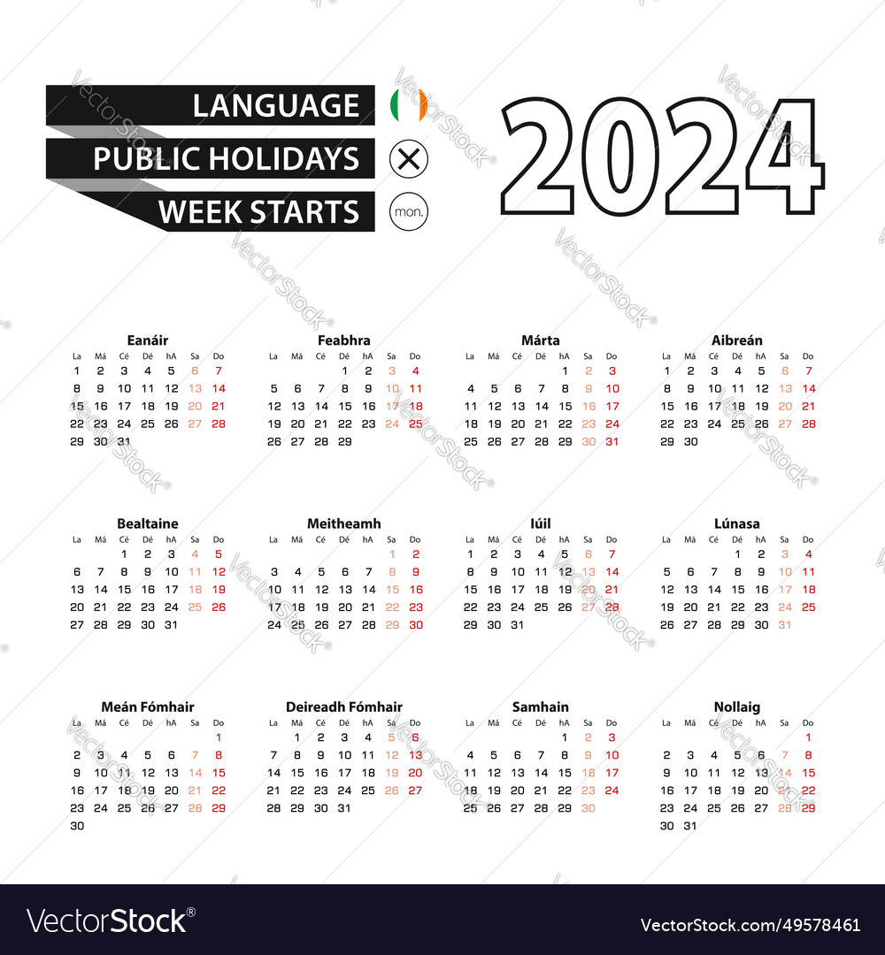 Calendar 2024 in irish language week starts