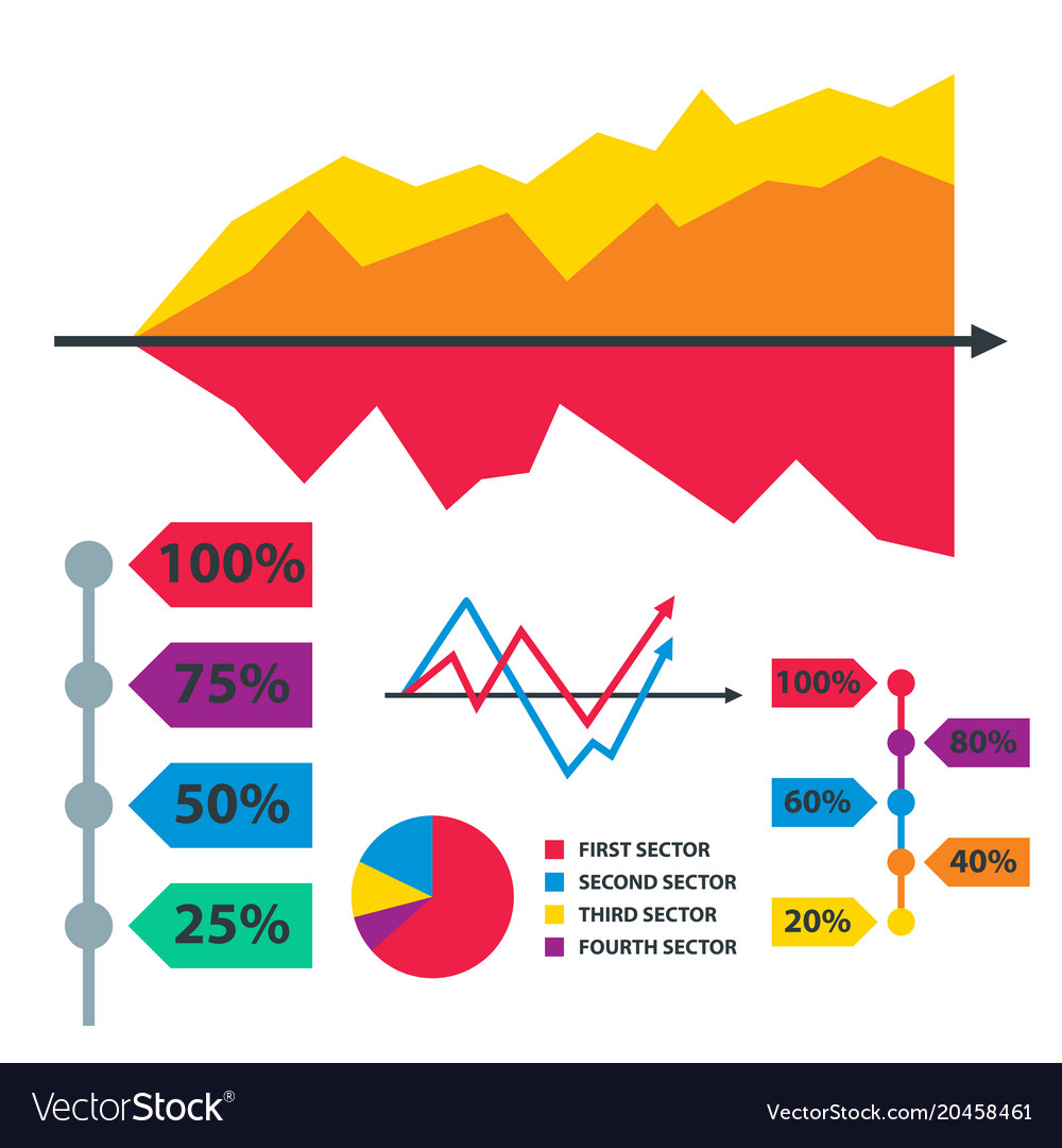 Diagram chart graph elements business Royalty Free Vector