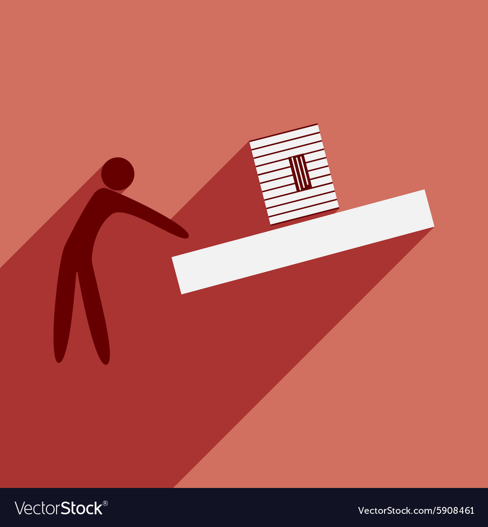 Flat with shadow icon and mobile application