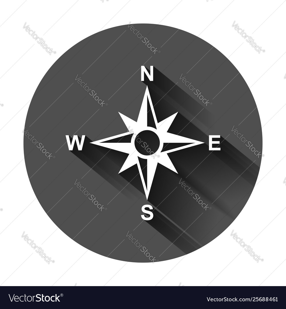 Global navigation icon in flat style compass gps vector image Global navigation icon in flat style compass gps