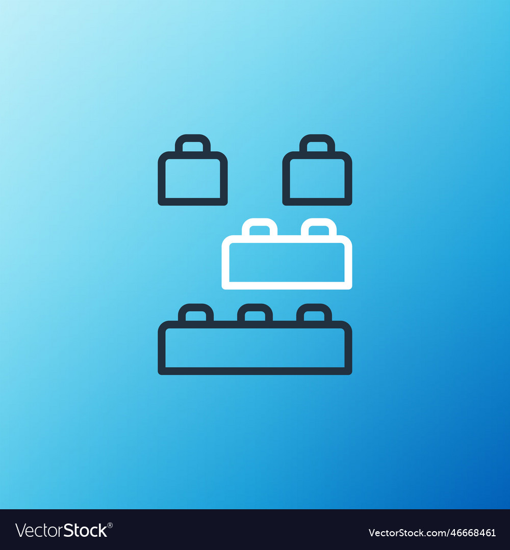 Line toy building block bricks for children icon Vector Image