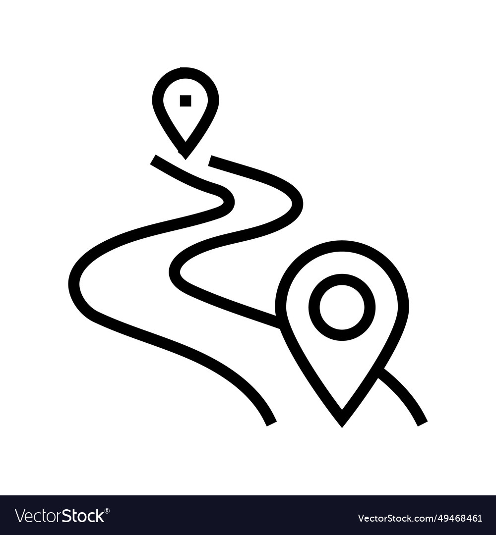 Map pointer delivery line icon vector image Map pointer delivery line icon