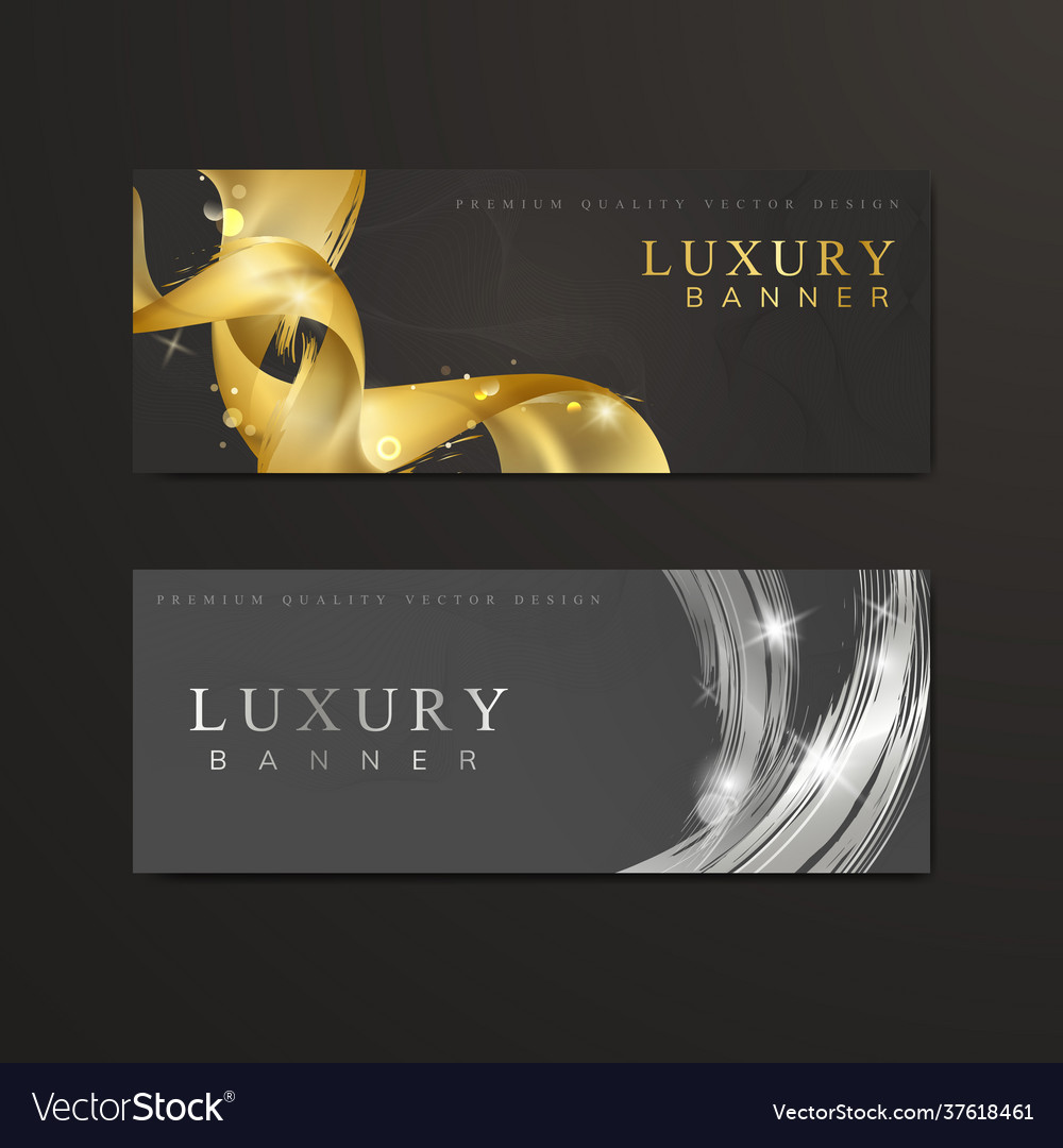 Metallic wave abstract background set