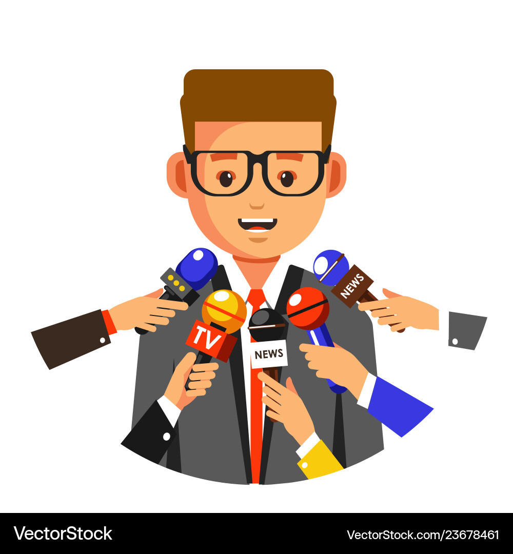 News reportage interview or tv press conference Vector Image