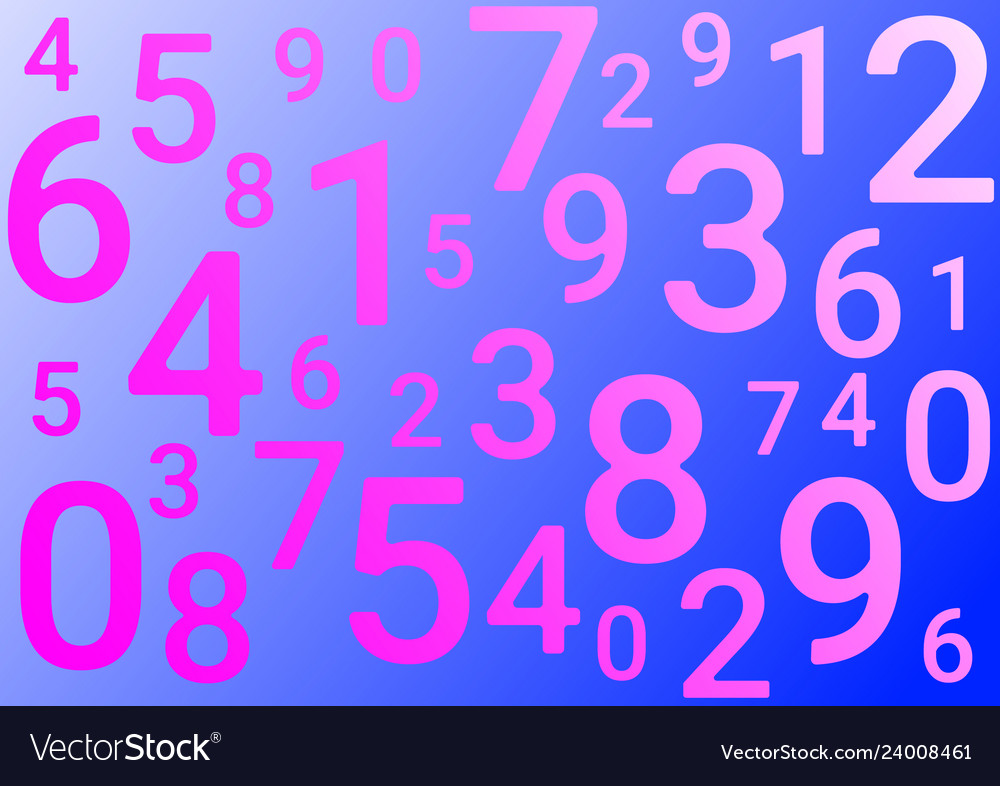 On a blue background are different numbers