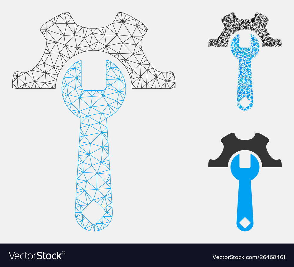Service tools mesh network model vector image Service tools mesh network model