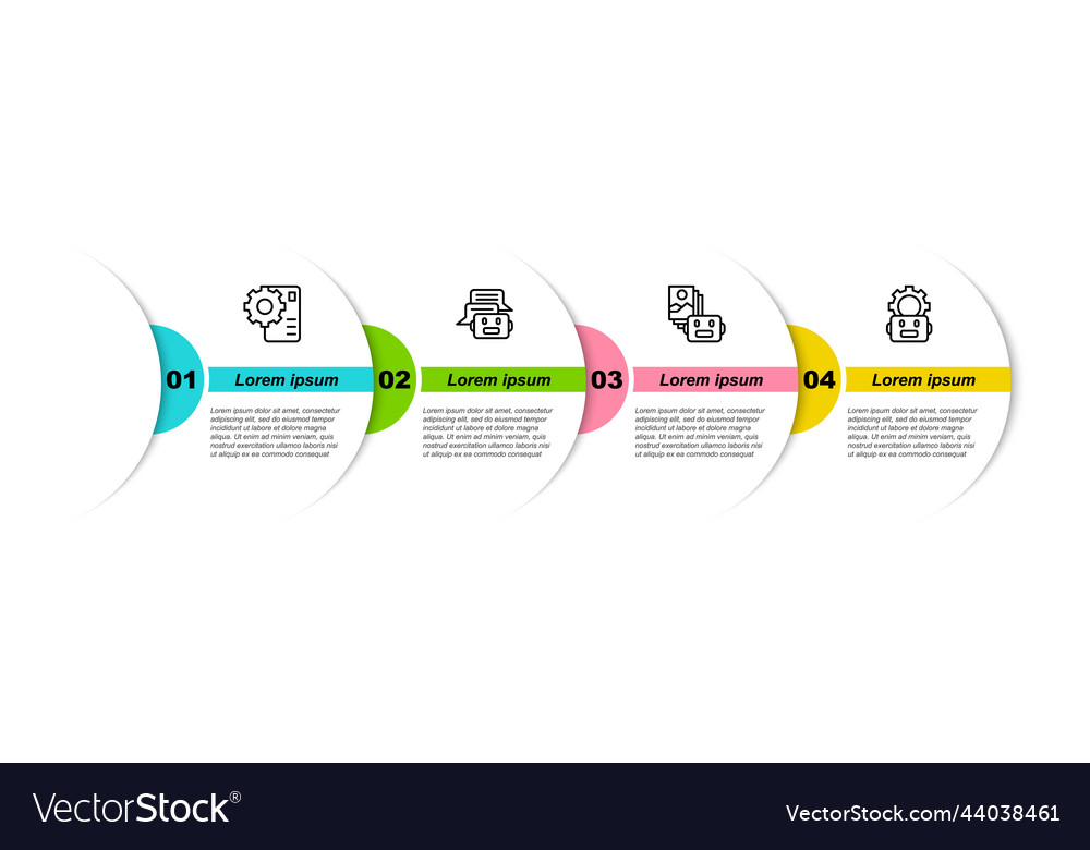 Set line neural network chat bot artificial vector image Set line neural network chat bot artificial
