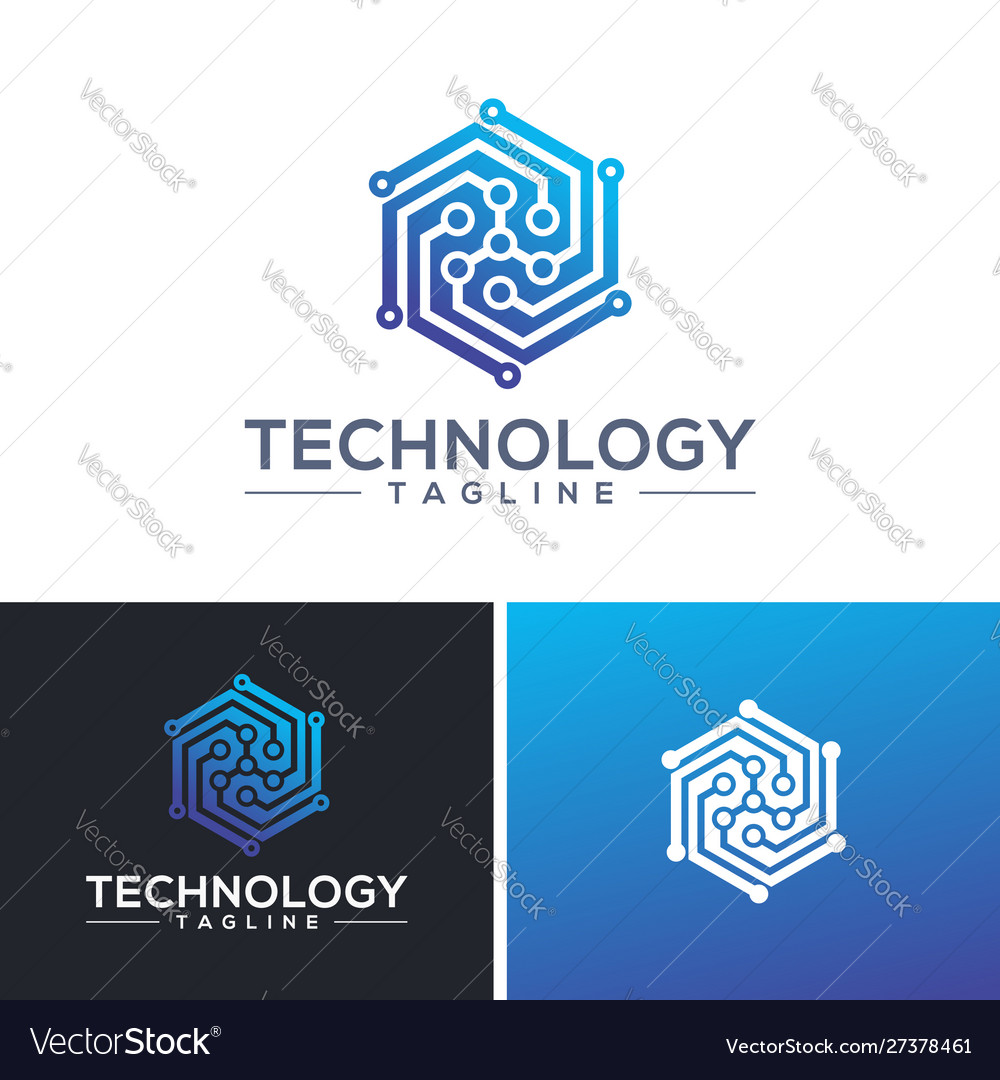 Technology logo design template Royalty Free Vector Image