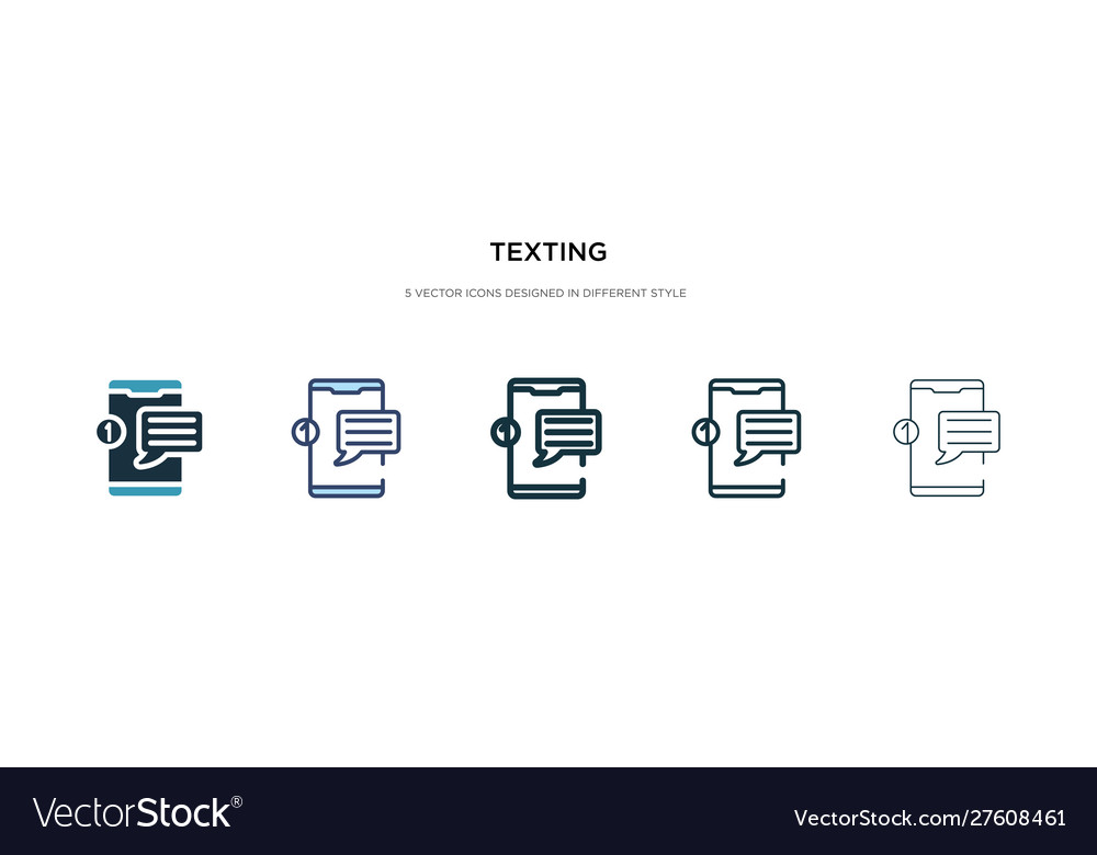 Texting icon in different style two colored