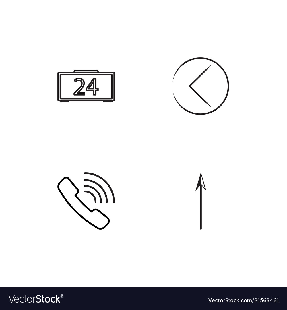 Time linear icons set simple outline