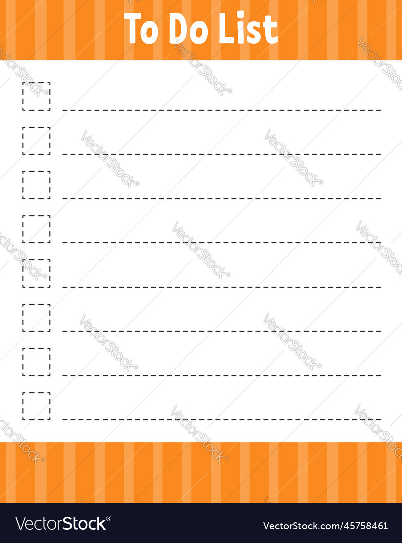 To do list printable template lined sheet Vector Image